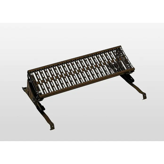 Proregal Dachleiter Standrost für das Dach - Anzahl Tritte: 1 Stk., Stahl - Braune, perforierte Metallstufe mit Halterungen.
