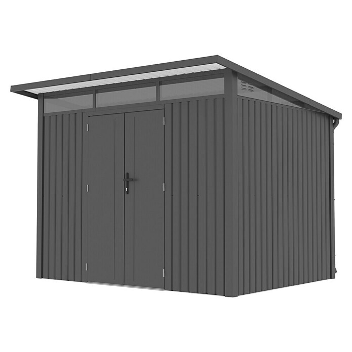 Gardol Gerätehaus Style Max (Außenmaß inkl. Dachüberstand (B x T): 289 x 253 cm, Stahl, Schwarz) | BAUHAUS