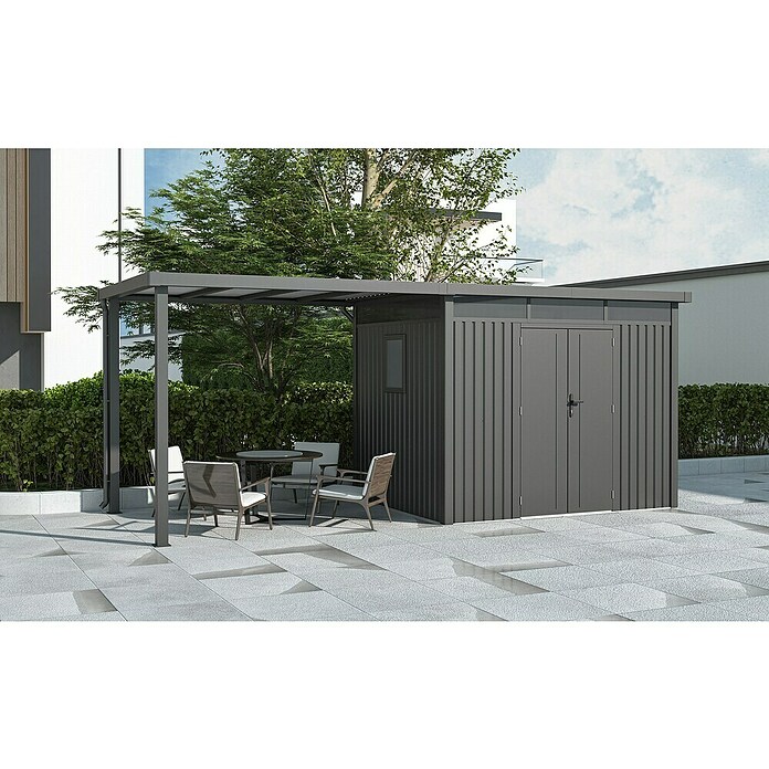 Gardol Prizidek za vrtno lopo Cubus & Cubus Max  (230 x 275 cm, Jeklo, Črna) | 7447 - Zubehör Gartenhäuser Metall | IAGD - Gartenhäuser | IAG - Außenbereichsausstattung | IA - Gartenhartware | I - Stadtgarten | BAUHAUS