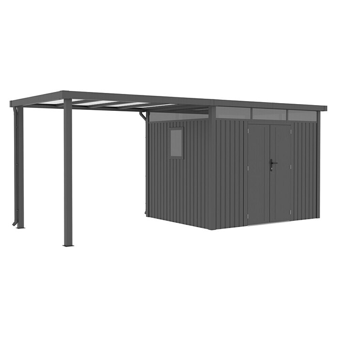 Gardol Prizidek za vrtno lopo Cubus & Cubus Max  (230 x 275 cm, Jeklo, Črna) | 7447 - Zubehör Gartenhäuser Metall | IAGD - Gartenhäuser | IAG - Außenbereichsausstattung | IA - Gartenhartware | I - Stadtgarten | BAUHAUS