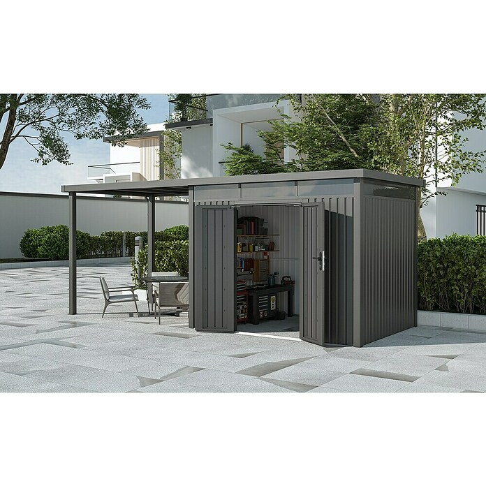 Gardol Prizidek za vrtno lopo Cubus & Cubus Max  (230 x 275 cm, Jeklo, Črna) | 7447 - Zubehör Gartenhäuser Metall | IAGD - Gartenhäuser | IAG - Außenbereichsausstattung | IA - Gartenhartware | I - Stadtgarten | BAUHAUS