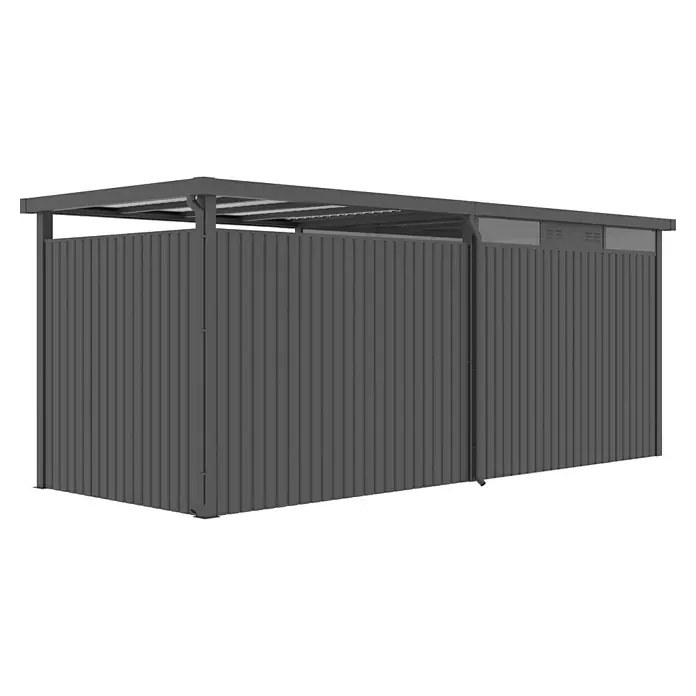 Gardol Rück- & Seitenwand Cubus - Höhe: 190 cm, Passend für: Gardol Gerätehaus-Anbau Cubus & Cubus Max - Grauer Gerätehaus-Gartenmülltonnenbox-Fahrradschuppen mit Lamellenwänden und Dach. Die ideale wetterfeste Unterbringung für Ihren Aussenbereich.
