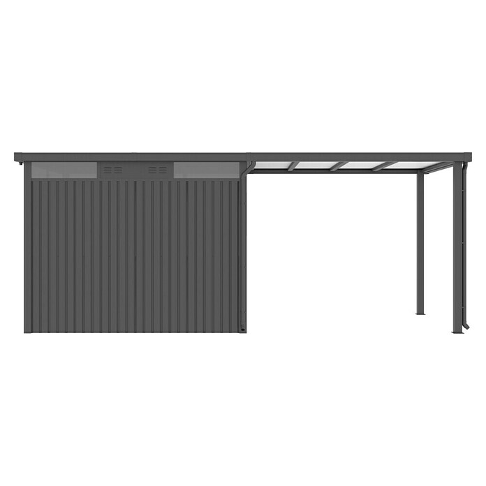 Gardol Prizidek za vrtno lopo Cubus & Cubus Max  (230 x 275 cm, Jeklo, Črna) | 7447 - Zubehör Gartenhäuser Metall | IAGD - Gartenhäuser | IAG - Außenbereichsausstattung | IA - Gartenhartware | I - Stadtgarten | BAUHAUS