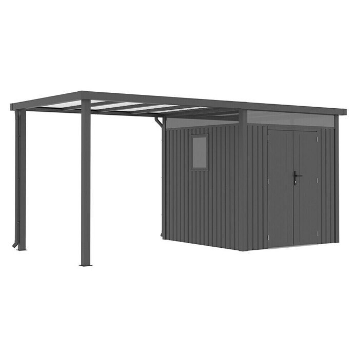 Gardol Prizidek za vrtno lopo Cubus & Cubus Max  (230 x 275 cm, Jeklo, Črna) | 7447 - Zubehör Gartenhäuser Metall | IAGD - Gartenhäuser | IAG - Außenbereichsausstattung | IA - Gartenhartware | I - Stadtgarten | BAUHAUS