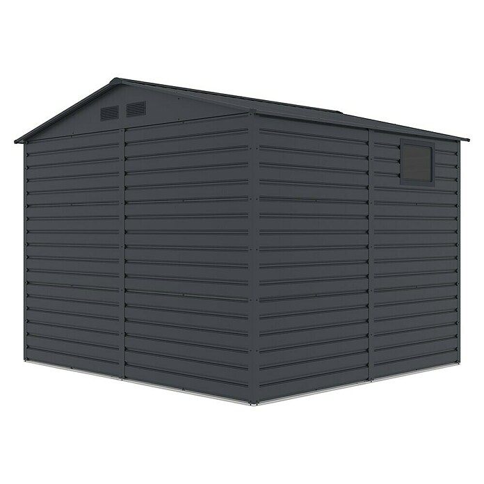 Gardol Gerätehaus Easy One Max (Außenmaß inkl. Dachüberstand (B x T): 277 x 259 cm, Stahl, Anthrazit) | BAUHAUS