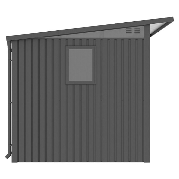 Gardol Gerätehaus Style Midi (Außenmaß inkl. Dachüberstand (B x T): 225 x 253 cm, Stahl, Schwarz) | BAUHAUS