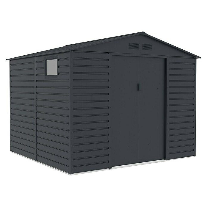 Gardol Gerätehaus Easy One Max (Außenmaß inkl. Dachüberstand (B x T): 277 x 259 cm, Stahl, Anthrazit) | BAUHAUS