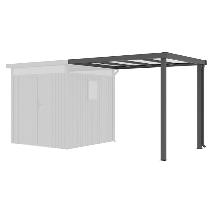 Gardol Prizidek za vrtno lopo Cubus & Cubus Max  (230 x 275 cm, Jeklo, Črna) | 7447 - Zubehör Gartenhäuser Metall | IAGD - Gartenhäuser | IAG - Außenbereichsausstattung | IA - Gartenhartware | I - Stadtgarten | BAUHAUS