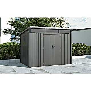 Gardol Gerätehaus Style Max (Außenmaß inkl. Dachüberstand (B x T): 289 x 253 cm, Stahl, Schwarz)