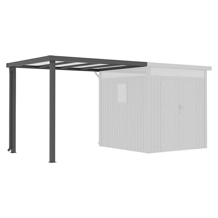 Gardol Prizidek za vrtno lopo Cubus & Cubus Max  (230 x 275 cm, Jeklo, Črna) | 7447 - Zubehör Gartenhäuser Metall | IAGD - Gartenhäuser | IAG - Außenbereichsausstattung | IA - Gartenhartware | I - Stadtgarten | BAUHAUS
