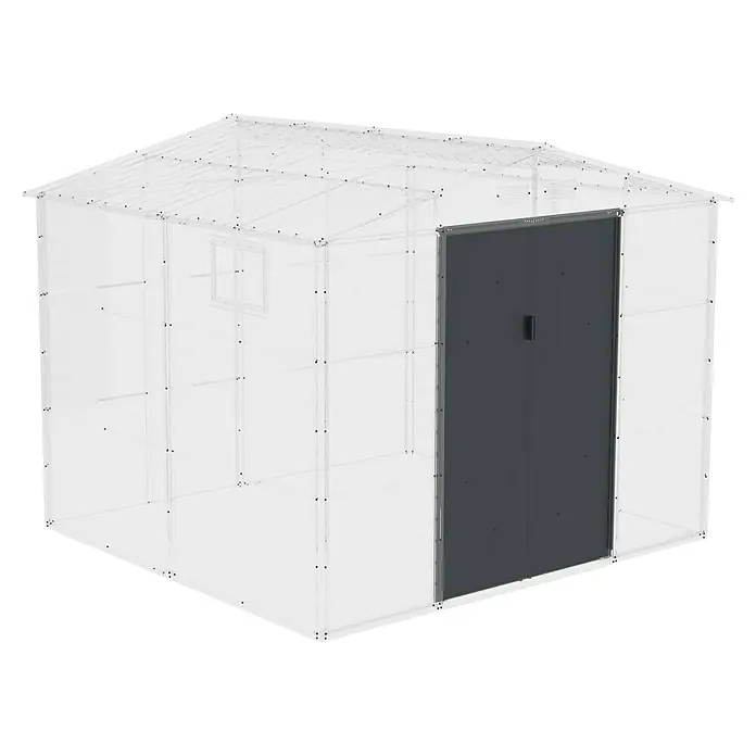 Gardol Ersatztür - Passend für: Gardol Gerätehaus Easy One Max - Abbildung eines Gartenhauses mit Tür, das eine robuste und langlebige Struktur für den Außenbereich bietet.