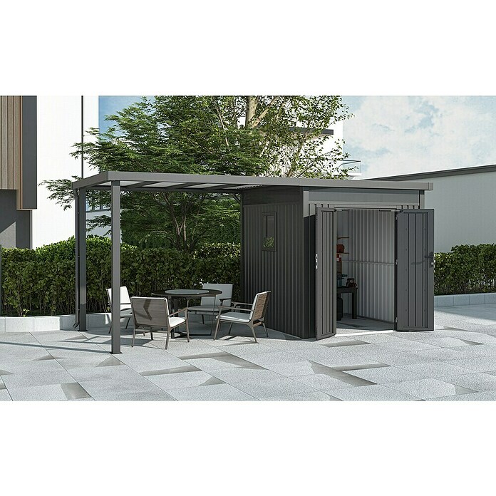 Gardol Prizidek za vrtno lopo Cubus & Cubus Max  (230 x 275 cm, Jeklo, Črna) | 7447 - Zubehör Gartenhäuser Metall | IAGD - Gartenhäuser | IAG - Außenbereichsausstattung | IA - Gartenhartware | I - Stadtgarten | BAUHAUS