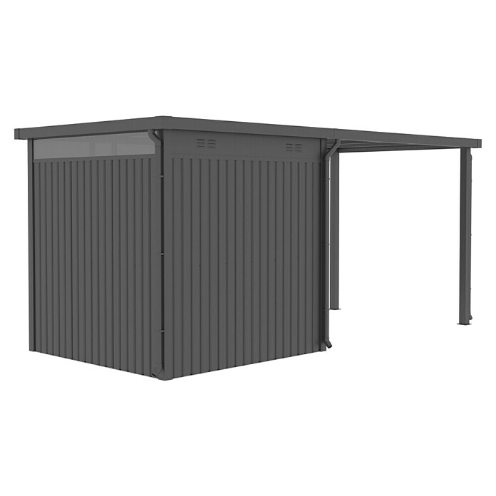 Gardol Prizidek za vrtno lopo Cubus & Cubus Max  (230 x 275 cm, Jeklo, Črna) | 7447 - Zubehör Gartenhäuser Metall | IAGD - Gartenhäuser | IAG - Außenbereichsausstattung | IA - Gartenhartware | I - Stadtgarten | BAUHAUS