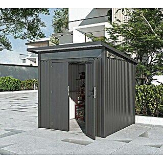 Gardol Gerätehaus Style Midi (Außenmaß inkl. Dachüberstand (B x T): 225 x 253 cm, Stahl, Schwarz)