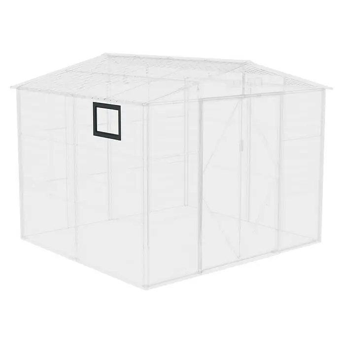 Gardol Ersatzfenster - Passend für: Gardol Gerätehaus Easy One Max - Eine transparente Gewächshaus-Struktur mit einem kleinen Fenster und einer einfachen Dachkonstruktion, ideal für den Garten.