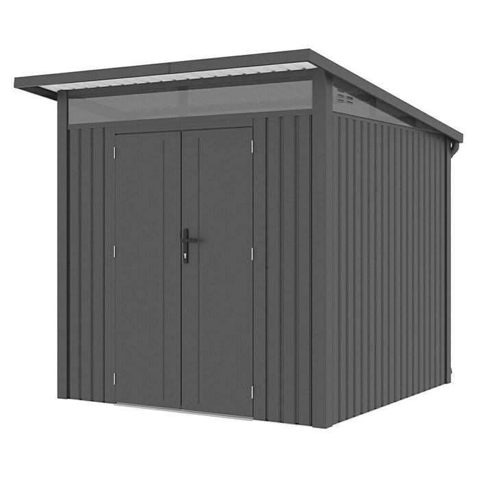 Gardol Gerätehaus Style Midi (Außenmaß inkl. Dachüberstand (B x T): 225 x 253 cm, Stahl, Schwarz) | BAUHAUS