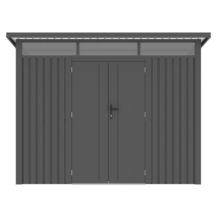 Gardol Gerätehaus Style Max (Außenmaß inkl. Dachüberstand (B x T): 289 x 253 cm, Stahl, Schwarz) | BAUHAUS