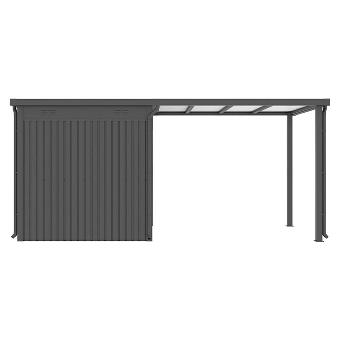 Gardol Prizidek za vrtno lopo Cubus & Cubus Max  (230 x 275 cm, Jeklo, Črna) | 7447 - Zubehör Gartenhäuser Metall | IAGD - Gartenhäuser | IAG - Außenbereichsausstattung | IA - Gartenhartware | I - Stadtgarten | BAUHAUS
