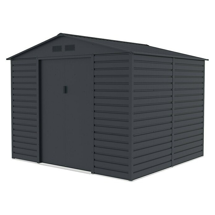 Gardol Gerätehaus Easy One Max (Außenmaß inkl. Dachüberstand (B x T): 277 x 259 cm, Stahl, Anthrazit) | BAUHAUS