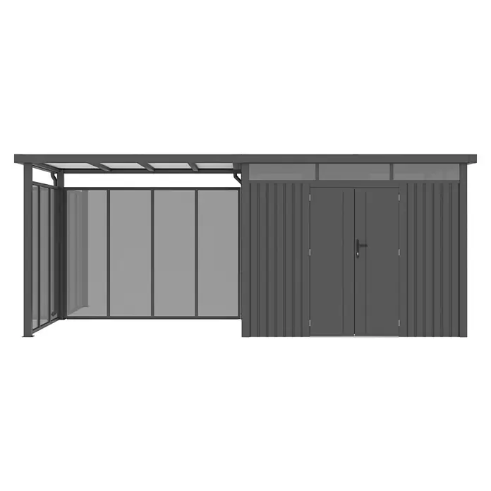 Gardol Rück- & Seitenwand Milchglas-Optik Cubus - Höhe: 190 cm, Passend für: Gardol Gerätehaus-Anbau Cubus & Cubus Max - Modernes Gartenhaus mit Doppeltür und geräumigem Anbau mit viel Platz für Gartengeräte, Möbel oder Fahrräder.