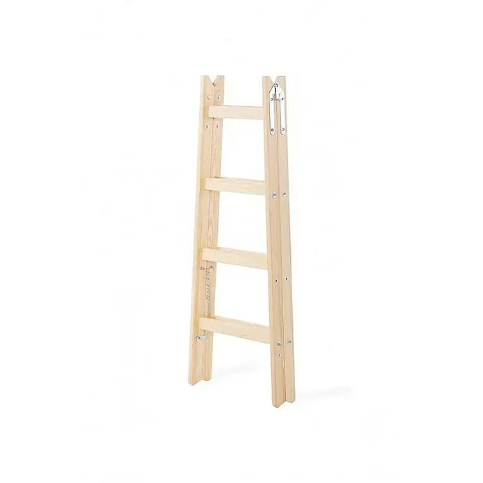 Proregal Doppel-Stehleiter mit Sicherheitsband - Anzahl Tritte: 10 Stk., Belastbarkeit: 150 kg, Holz - Klappbare helle Holzstehleiter mit Metallscharnieren und Kette.