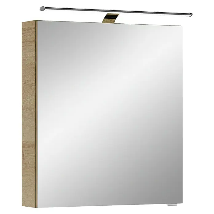 Pelipal Cassca LED-Spiegelschrank - B x H: 60 x 70,3 cm, Eiche - Dieser Spiegelschrank verfügt über eine Holzstruktur und eine integrierte Beleuchtung. Praktisch und elegant zugleich.