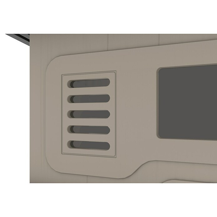 Gardol Gerätehaus Antares III (Außenmaß inkl. Dachüberstand (B x T): 254 x 254 cm, Kunststoff, Steingrau) | BAUHAUS