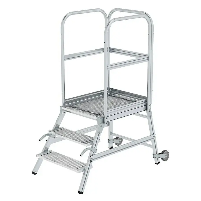 Proregal Treppenpodest einseitig begehbar - Anzahl Tritte: 3 Stk., Arbeitshöhe: 2.700 mm, Belastbarkeit: 150 kg, Aluminium
