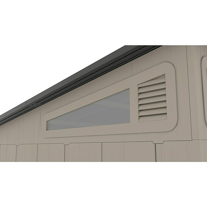 Gardol Gerätehaus Antares III (Außenmaß inkl. Dachüberstand (B x T): 254 x 254 cm, Kunststoff, Steingrau) | BAUHAUS