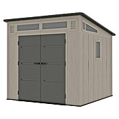 Gardol Gerätehaus Antares III (Außenmaß inkl. Dachüberstand (B x T): 254 x 254 cm, Kunststoff, Steingrau) | BAUHAUS