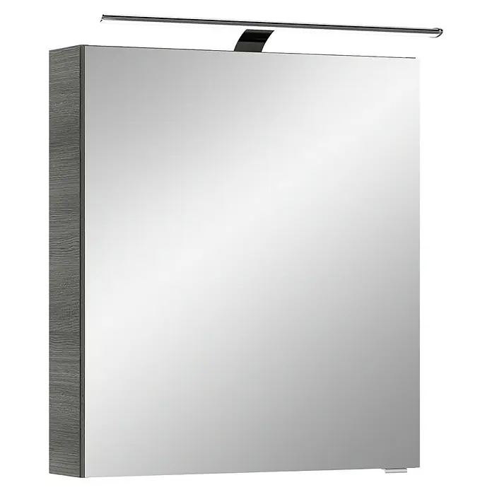 Pelipal Cassca LED-Spiegelschrank - B x H: 60 x 70,3 cm, Graphit - Eleganter Spiegelschrank mit integrierter Beleuchtung für ein modernes Badezimmerambiente. Praktisch und stilvoll zugleich.