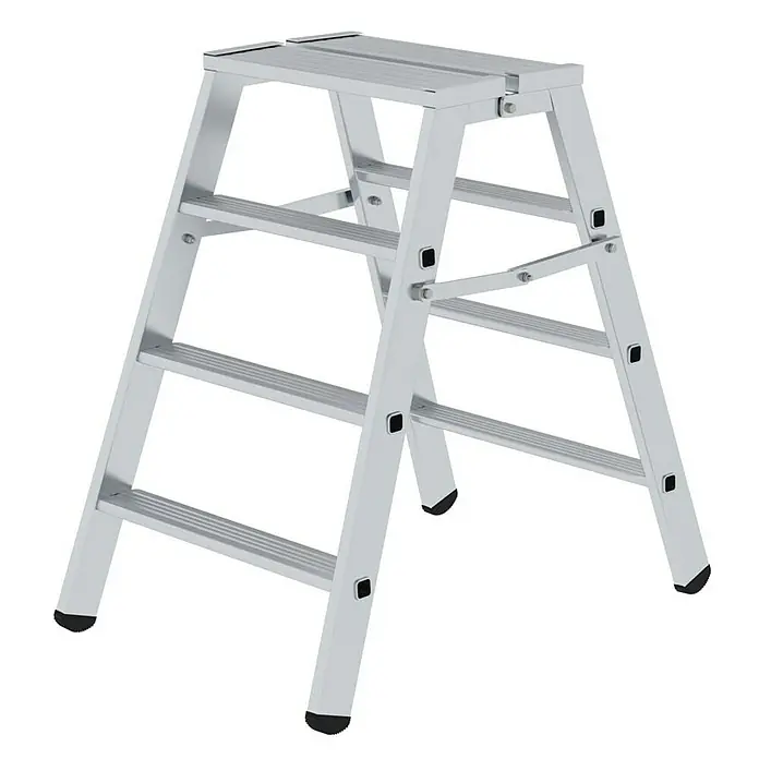 Proregal Doppel-Klapptritt beidseitig begehbar - Anzahl Tritte: 8 Stk., Arbeitshöhe: 2.930 mm, Belastbarkeit: 150 kg, Aluminium