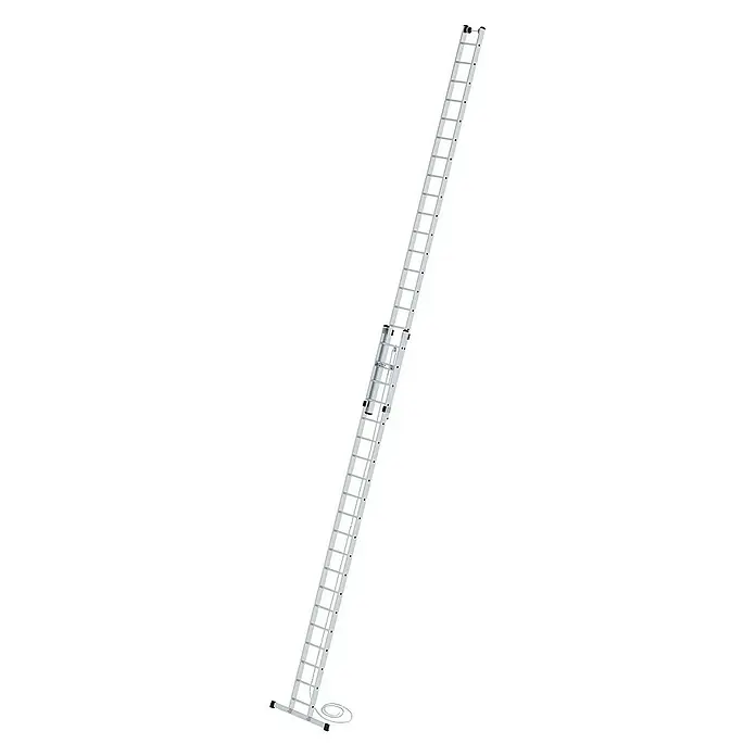 Proregal Seilzugleiter 2-teilig - Anzahl Tritte: 40 Stk., Arbeitshöhe: 11.400 mm, Belastbarkeit: 150 kg, Aluminium - Lange, silberfarbene Aluminium-Ausziehleiter mit Seilzugsystem.
