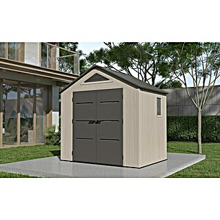Gardol Gerätehaus Antares I (Außenmaß inkl. Dachüberstand (B x T): 250 x 180 cm, Kunststoff, Steingrau)