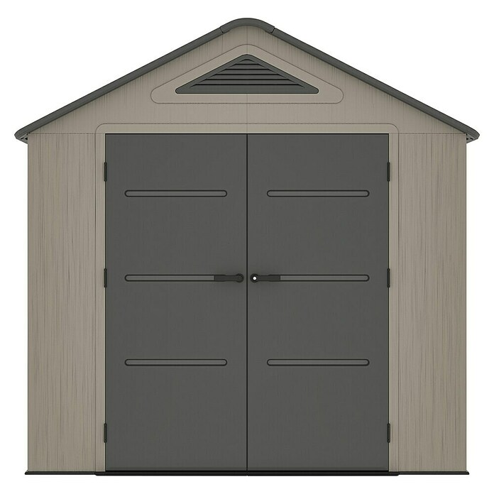 Gardol Gerätehaus Antares I (Außenmaß inkl. Dachüberstand (B x T): 250 x 180 cm, Kunststoff, Steingrau) | BAUHAUS