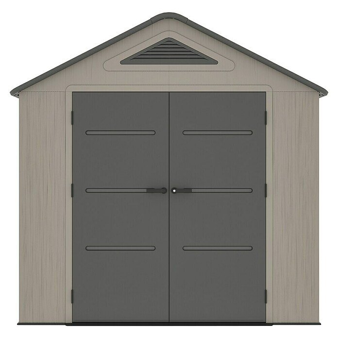 Gardol Gerätehaus Antares II (Außenmaß inkl. Dachüberstand (B x T): 250 x 246 cm, Kunststoff, Steingrau) | BAUHAUS