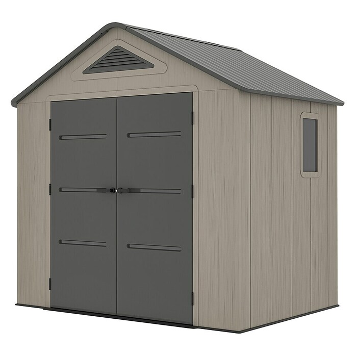 Gardol Gerätehaus Antares I (Außenmaß inkl. Dachüberstand (B x T): 250 x 180 cm, Kunststoff, Steingrau) | BAUHAUS
