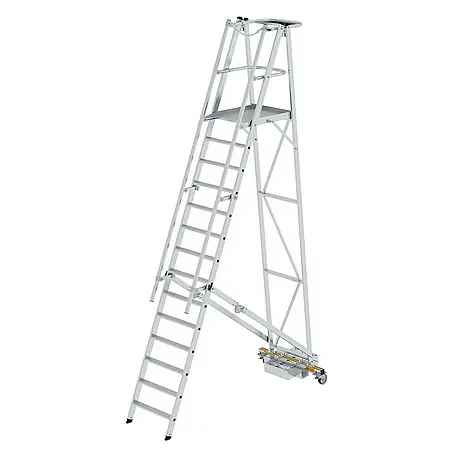 Proregal  Stehleiter Plattformleiter klappbar mit schmalem Fahrwerk