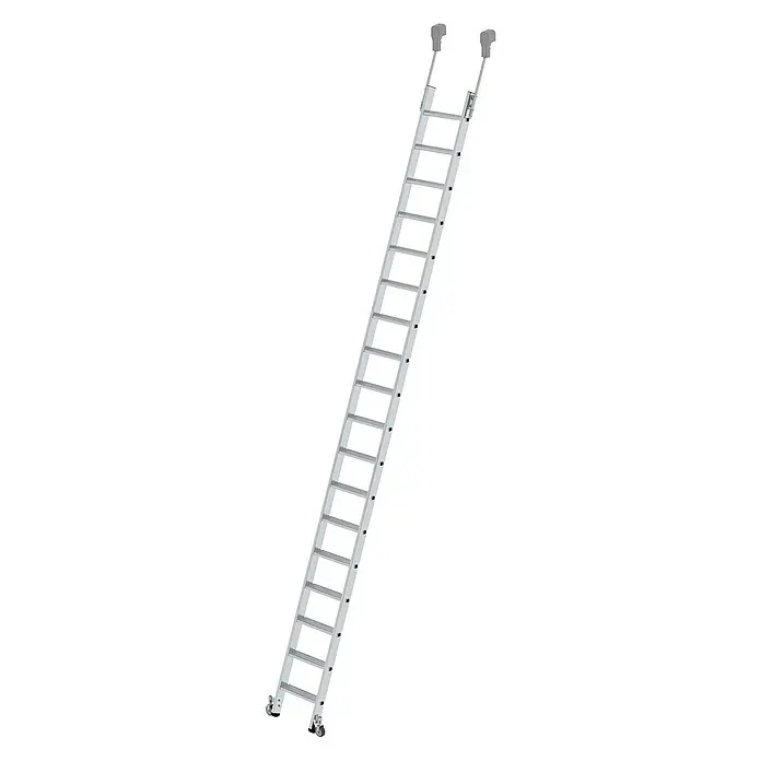 Proregal Anlegeleiter Regalleiter fahrbar - Anzahl Tritte: 10 Stk., Arbeitshöhe: 3.800 mm, Belastbarkeit: 150 kg, Aluminium