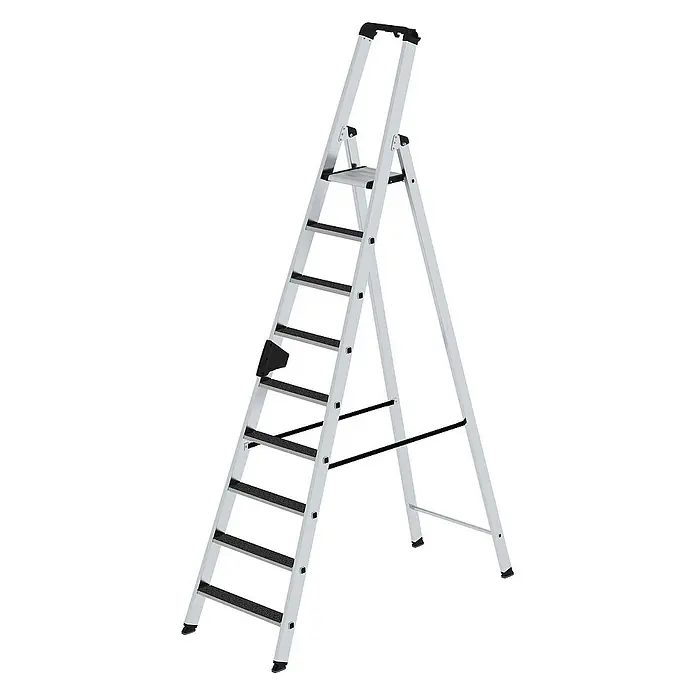 Proregal Stehleiter einseitig begehbar - Anzahl Tritte: 9 Stk., Arbeitshöhe: 4.100 mm, Belastbarkeit: 150 kg, Aluminium