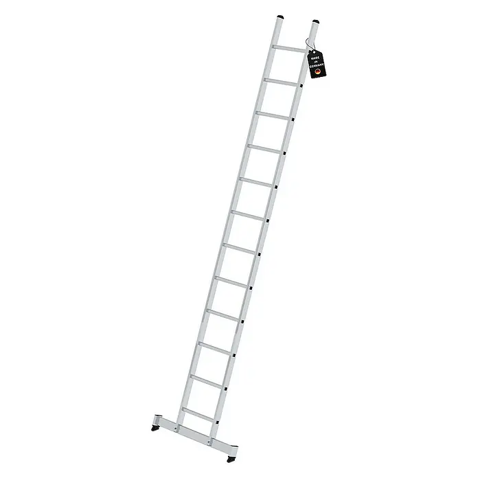 Proregal Anlegeleiter mit nivello®-Traverse - Anzahl Tritte: 12 Stk., Arbeitshöhe: 4.700 mm, Belastbarkeit: 150 kg, Aluminium
