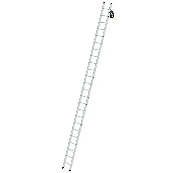 Proregal Anlegeleiter mit 24 Sprossen - Anzahl Tritte: 24 Stk., Arbeitshöhe: 8.100 mm, Belastbarkeit: 150 kg, Aluminium - Lange, silberfarbene Aluminiumleiter mit zahlreichen Sprossen.