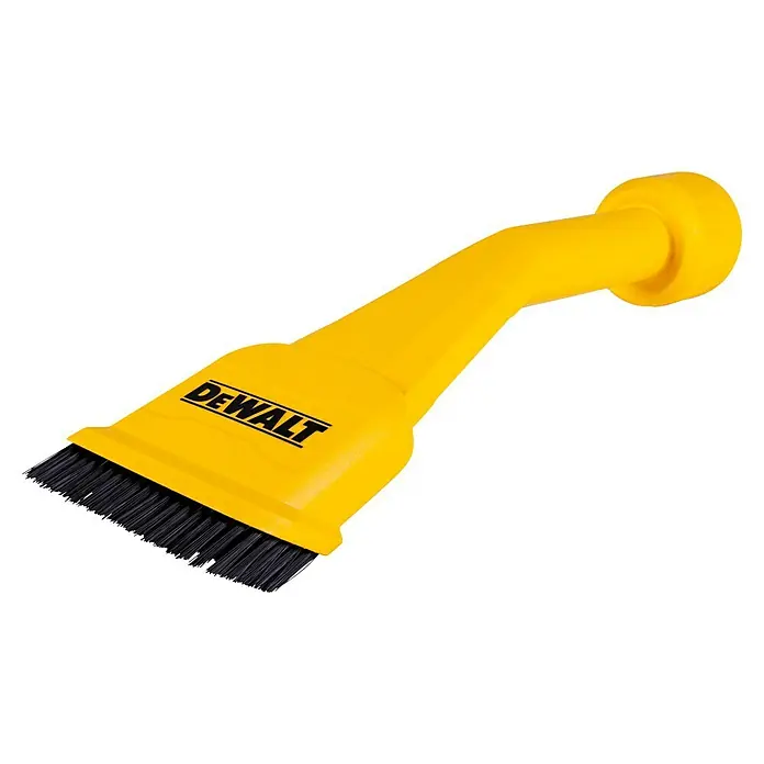 DeWalt Ersatzbürste und -düse DXVA00-4300E - 1 Stk. - Gelber Staubsaugeraufsatz von DeWalt mit schwarzen Borsten zum Reinigen von schwer zugänglichen Bereichen.