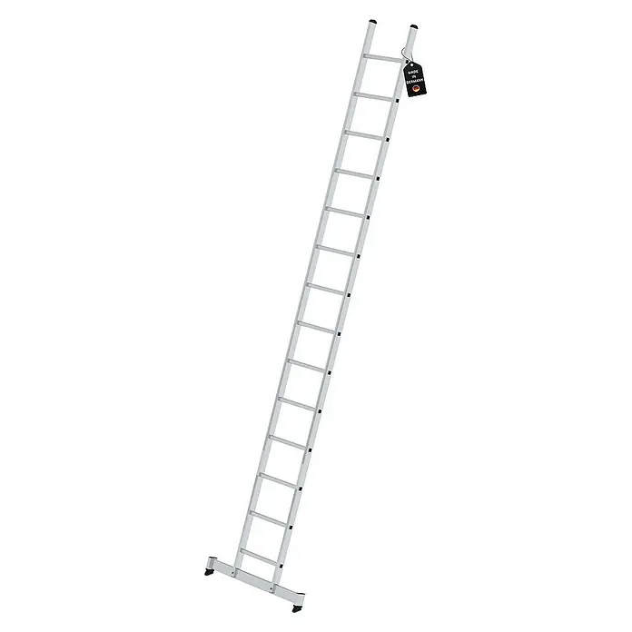 Proregal Anlegeleiter mit nivello®-Traverse - Anzahl Tritte: 14 Stk., Arbeitshöhe: 5.300 mm, Belastbarkeit: 150 kg, Aluminium