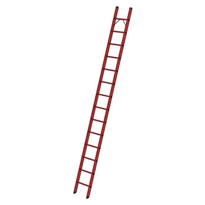 Proregal Anlegeleiter mit 14 Sprossen - Anzahl Tritte: 14 Stk., Arbeitshöhe: 5.300 mm, Belastbarkeit: 150 kg, Kunststoff