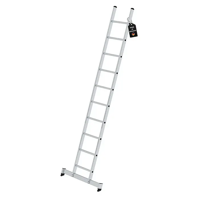 Proregal Anlegeleiter mit nivello®-Traverse - Anzahl Tritte: 10 Stk., Arbeitshöhe: 4.100 mm, Belastbarkeit: 150 kg, Aluminium
