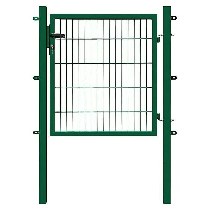 FA-Bausysteme Zauntor Basic - 1,2 x 1 m, Stahl, Grün, 1-Flügel - Abbildung eines grünen Metalltors.