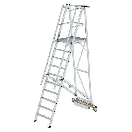 Proregal  Stehleiter Plattformleiter klappbar mit schmalem Fahrwerk