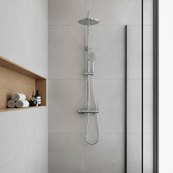 Sistema de ducha Flow Pro (Número de tipos de chorro: 3 ud., Cromo) | BAUHAUS