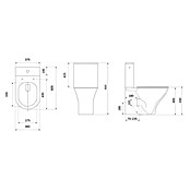Pack de WC New 2010 (Con borde de descarga, Salida dual, Blanco) | BAUHAUS